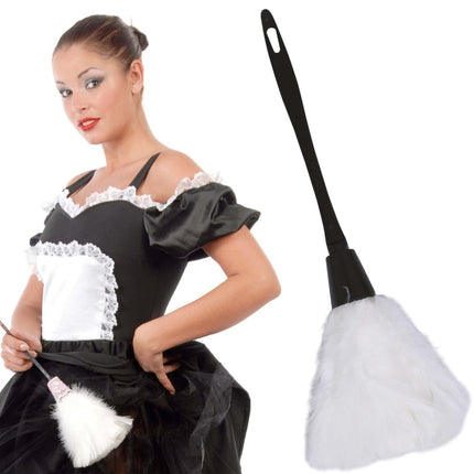 Plumeau Witte Veren 35cm van Fiestas Guirca koop je bij Partywinkel