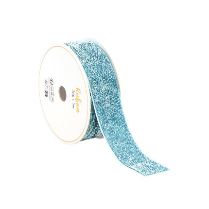 NASTRO GLITTERATO BLU POLARE 25 MM X 3 M