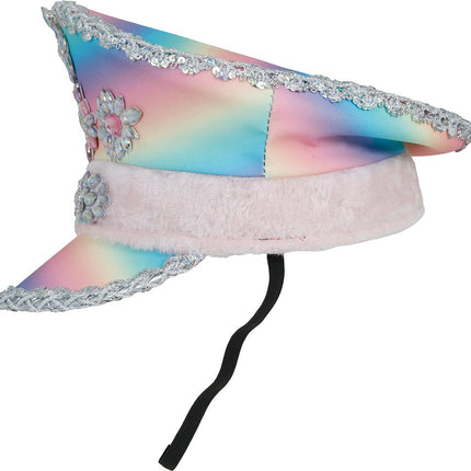 Police multicolor hat with pink ribbon, adult van Fiestas Guirca koop je bij Partywinkel