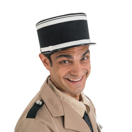 Cappello da gendarme francese, bianco e nero