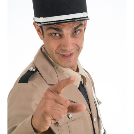 Cappello da gendarme francese, bianco e nero