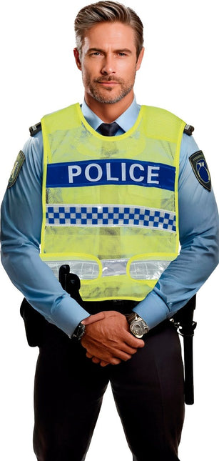 Politie Vest Blauw Geel van Fiestas Guirca koop je bij Partywinkel
