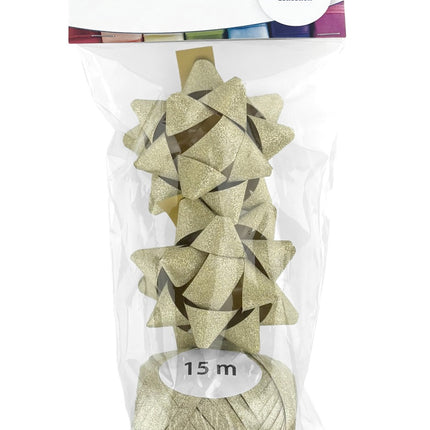 Set combinato Polyband oro glitterato (1 uovo, 2 coccarde)