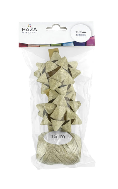 Set combinato Polyband oro glitterato (1 uovo, 2 coccarde)