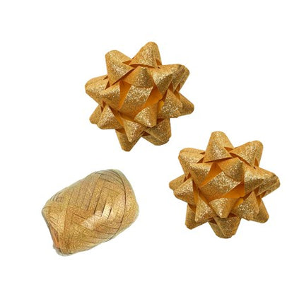 Set combinato Polyband oro glitterato (1 uovo, 2 coccarde)