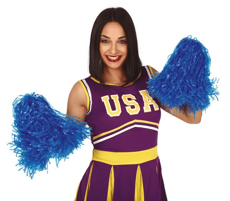 Pom - Pom Blauw 80cm 2st van Fiestas Guirca koop je bij Partywinkel