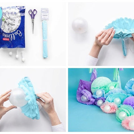 Pompon Hemelsblauw 25cm van Partydeco koop je bij Partywinkel