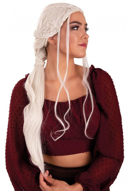 Pruik Dainerys Stormborn Lang Met Vlechten Blond van PartyXplosion koop je bij Partywinkel