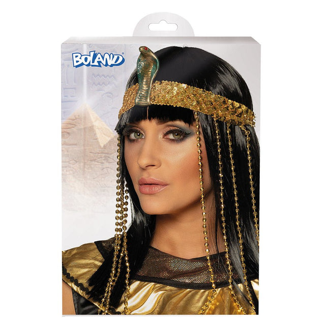 Pruik Egyptische Koningin Met Hoofdband van Boland koop je bij Partywinkel