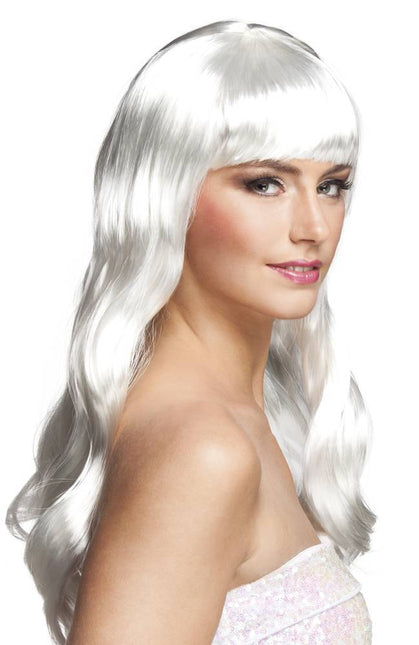 Pruik Lang Haar Wit van Boland koop je bij Partywinkel