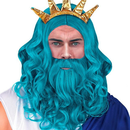 Pruik Poseidon/Neptunes Met Baard En Snor van Widmann koop je bij Partywinkel