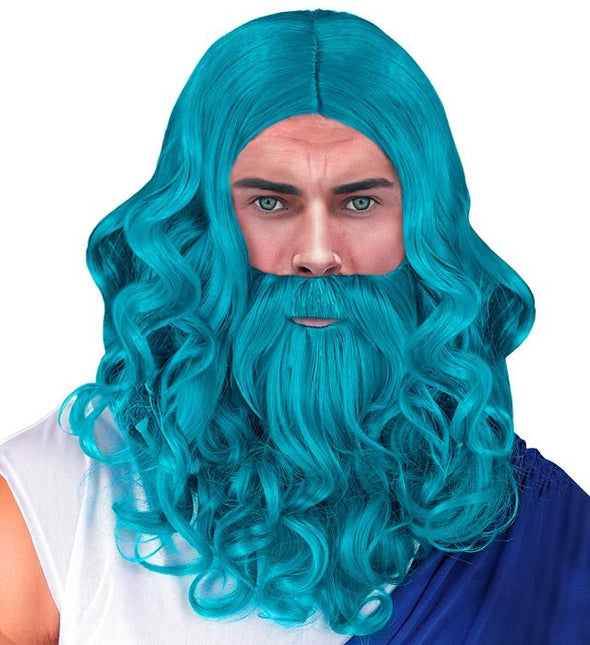 Pruik Poseidon/Neptunes Met Baard En Snor van Widmann koop je bij Partywinkel