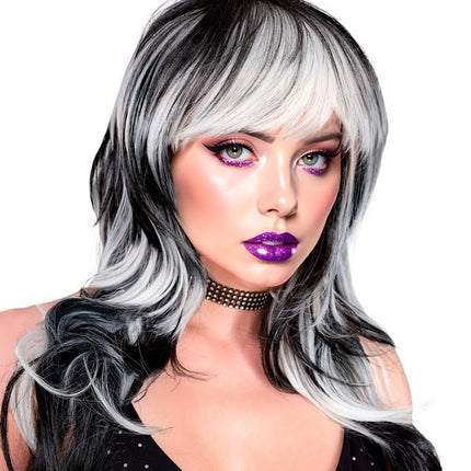 Pruik Vampier Dame Zwart/Wit van Widmann koop je bij Partywinkel