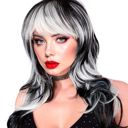 Pruik Vampier Dame Zwart/Wit van Widmann koop je bij Partywinkel