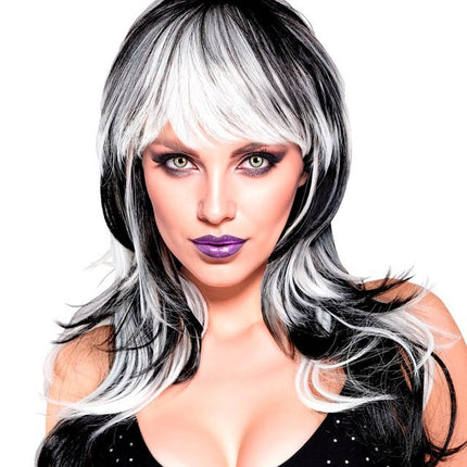 Pruik Vampier Dame Zwart/Wit van Widmann koop je bij Partywinkel