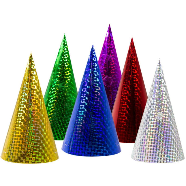 Punthoedjes prismatic assorti - 6 stuks van Folat koop je bij Partywinkel