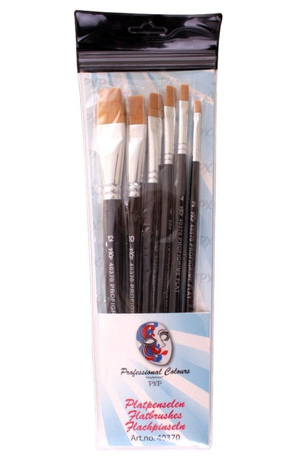 PXP 6 Brushes Flat Profigrime Synthetic Hair van PXP Professional Colours koop je bij Partywinkel