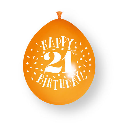 Palloncini in lattice da 10 ct "Happy 21st Birthday" da 23 cm