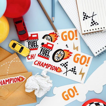 Race Stickers 6st van Partydeco koop je bij Partywinkel