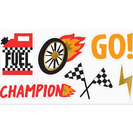 Race Stickers 6st van Partydeco koop je bij Partywinkel