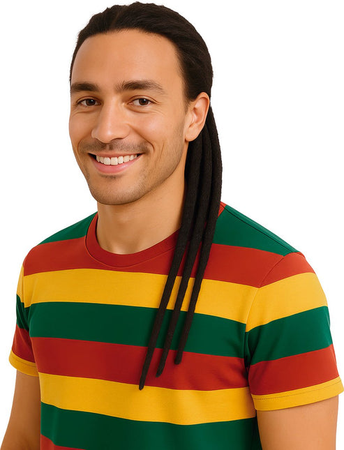 Rasta Hair Extension Zwart 50cm 3st van Fiestas Guirca koop je bij Partywinkel