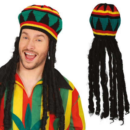 Rasta Muts Met Haar - Partywinkel - 8434077138175