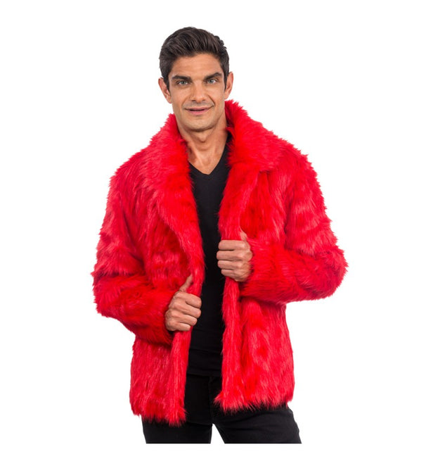 Cappotto rosso in pelliccia sintetica - Unisex