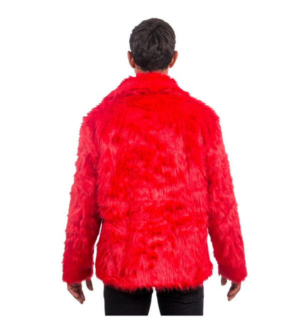 Cappotto rosso in pelliccia sintetica - Unisex