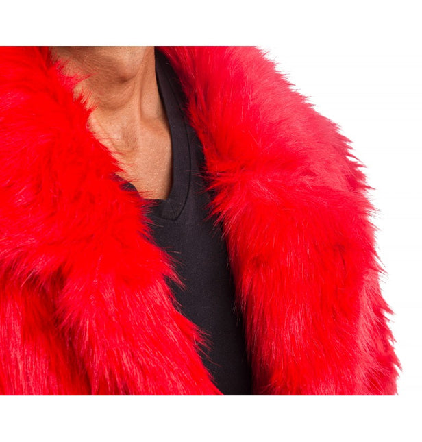 Cappotto rosso in pelliccia sintetica - Unisex