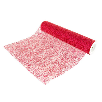 Runner da tavolo rosso glitterato 5m