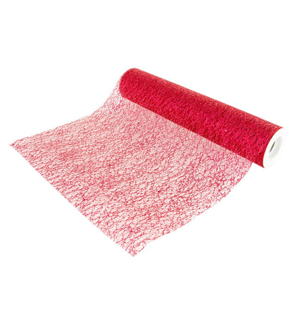 Runner da tavolo rosso glitterato 5m