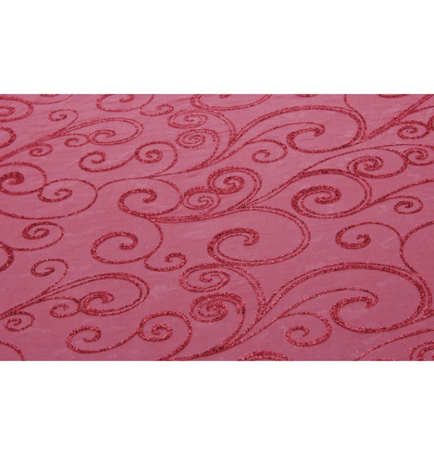 Runner da tavolo rosso glitterato 5M 36cm