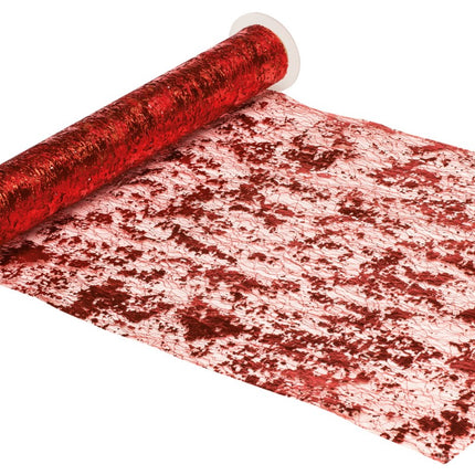 Runner da tavolo rosso lucido 5m