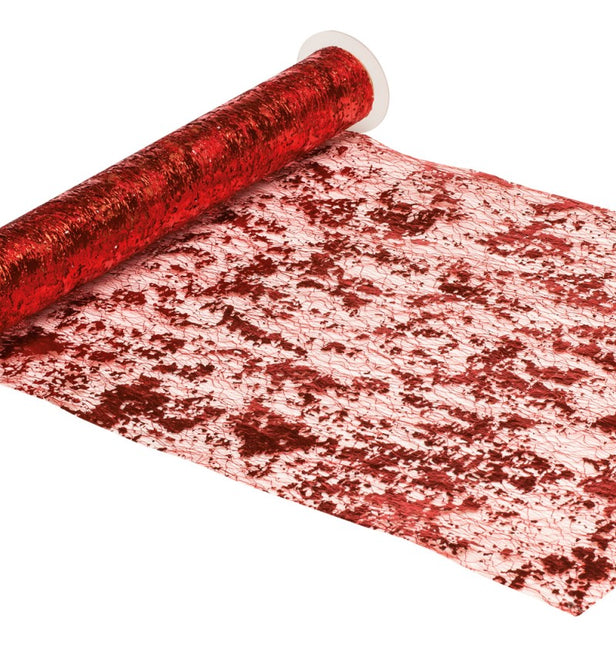Runner da tavolo rosso lucido 5m
