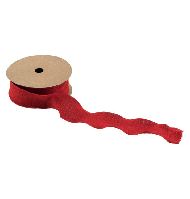 Nastro Rosso Rugoso 4Cm 10m