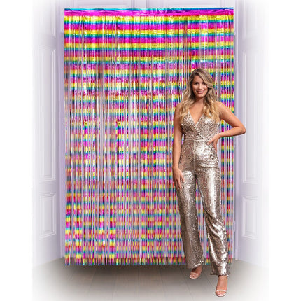 Regenboog Deurgordijn Metallic 2m van Boland koop je bij Partywinkel