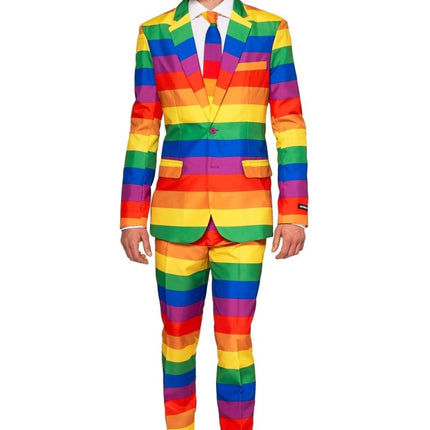 Regenboog Pak Heren Suitmeister van Suitmeister koop je bij Partywinkel