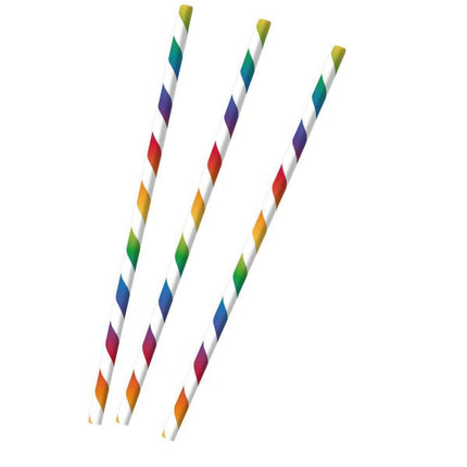 Regenboog Rietjes 19,7cm 12st van Riethmueller koop je bij Partywinkel