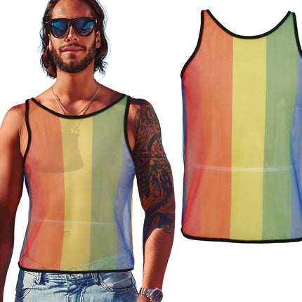 Regenboog Tanktop Mesh van Fiestas Guirca koop je bij Partywinkel