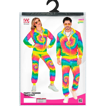 Regenboog Trainingspak Fout Tie Dye - Partywinkel - 8003558451111