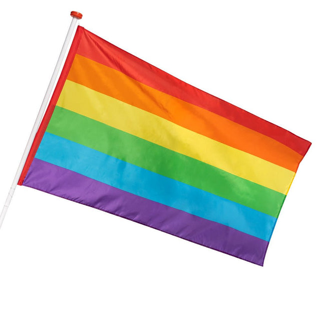 Regenboog Vlag 1,5m van Boland koop je bij Partywinkel