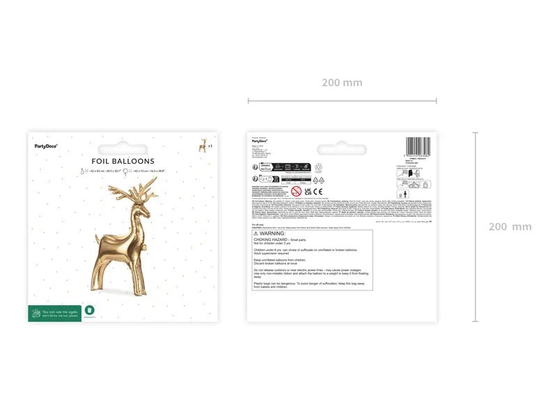 Rendier Ballon Goud 83cm van Partydeco koop je bij Partywinkel