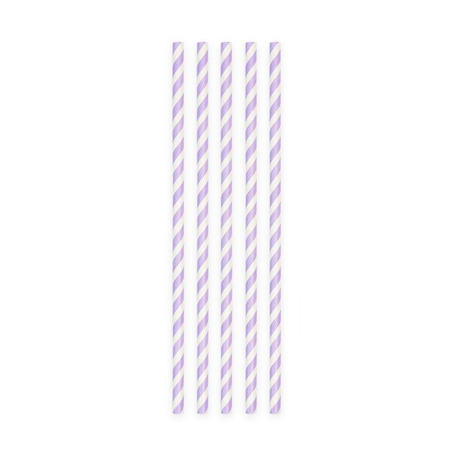 Rietjes Paars Gestreept 19cm 20st van WeFiesta koop je bij Partywinkel
