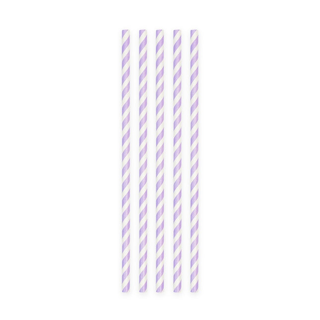 Rietjes Paars Gestreept 19cm 20st van WeFiesta koop je bij Partywinkel
