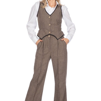 Roaring Twenties 20S Kostuum Bruin Dames 3 delig van Wilbers & Wilbers koop je bij Partywinkel