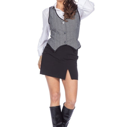 Roaring Twenties 20S Kostuum Grijs Zwart Dames 3 delig van Wilbers & Wilbers koop je bij Partywinkel