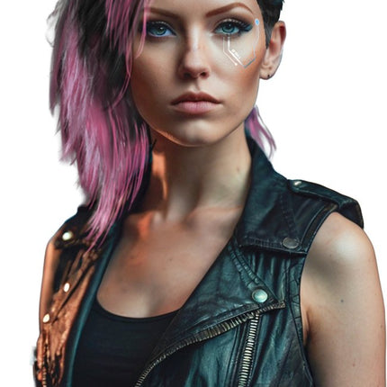 Rocker Pruik Roze/Zwart van Fiestas Guirca koop je bij Partywinkel