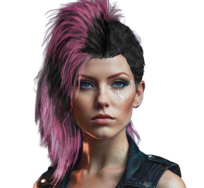 Rocker Pruik Roze/Zwart van Fiestas Guirca koop je bij Partywinkel