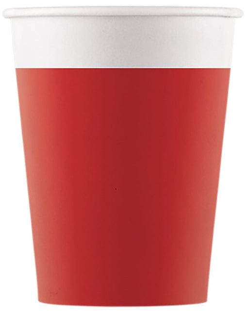 Rode Bekers 200ml 8st van Procos koop je bij Partywinkel