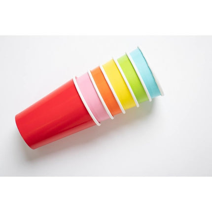 Rode Bekers Karton 350ml 8st van Folat koop je bij Partywinkel